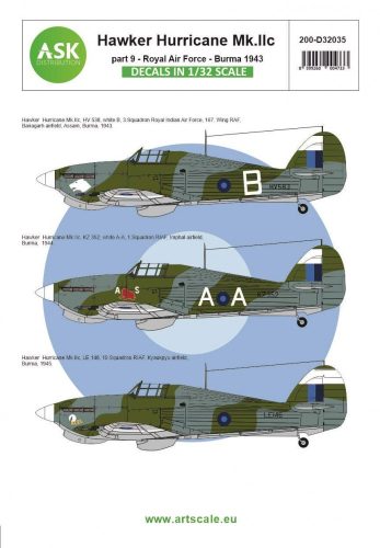 ASK decal 1:32 Hawker Hurricane Mk.IIc part 9 - Royal Air Force Burma