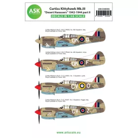   ASK decal 1:48 Curtiss Kittyhawk Mk.III ”Desert Harassers” North Africa / Italy 1942- 1944 part II