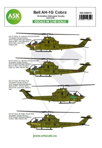 ASK decal 1:48 Bell AH-1G Cobra 1th Aviation Helicopter Cavalery D/227 AHB part 1