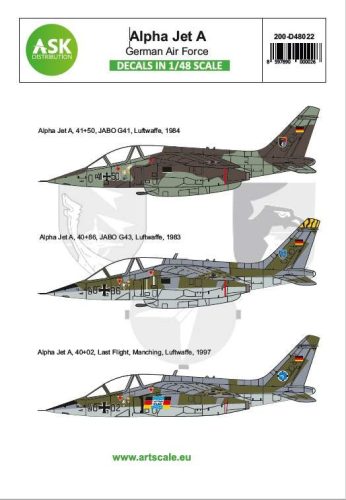 ASK decal 1:48 Alpha Jet A Germain Air Force - Bundeswehr