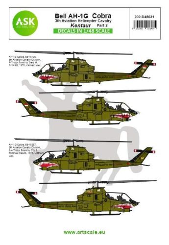 ASK decal 1:48 Bell AH-1G Cobra ”Kentaur” 3th Aviation helicopter cavalry part 2