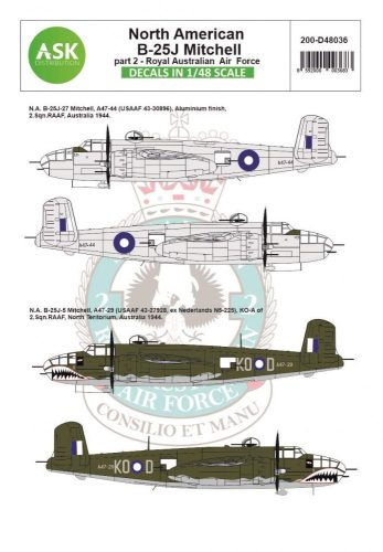 ASK decal 1:48 B-25J Mitchell part 2 - Royal Australian Air Force