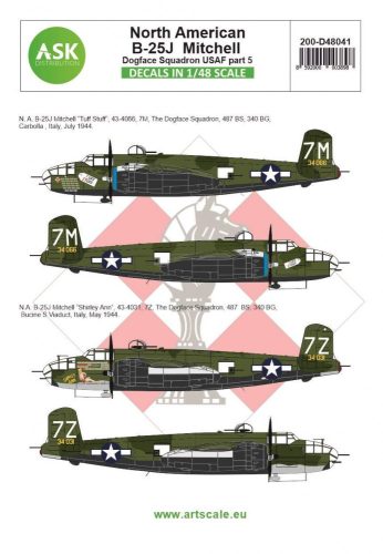 ASK decal 1:48 B-25J Mitchell part 5 - US Dogface Squadron, ”Shirley Ann” & ”Tuff Stuff”, Mediterranean area