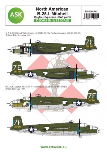 ASK decal 1:48 B-25J Mitchell part 6 - US Dogface Squadron ”Watch Copier” & ”Willie”, Mediterranean area