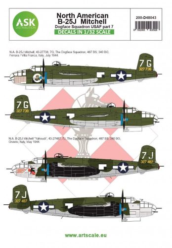 ASK decal 1:48 B-25J Mitchell part 7 - US Dogface Squadron, ”Yahoudi”, Mediterranean area