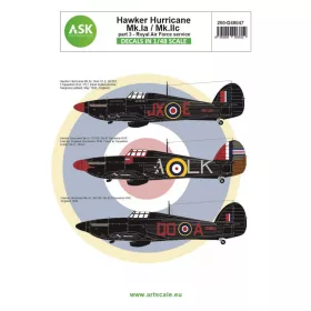   ASK decal 1:48 Hawker Hurricane Mk.IA / Mk.IIC part 3 - Royal Air Force service