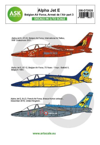 ASK decal 1:72 Alpha Jet E Belgian Air Force and Armeé de l'Air part 3