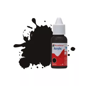   Humbrol HUMBROL ACRYLIC DROPPER BOTTLE 14ML No 201 Black Metallic