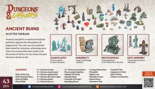 Archon Studio Dungeons & Lasers Expansion Set: ANCIENT RUINS SCATTER TERRAIN