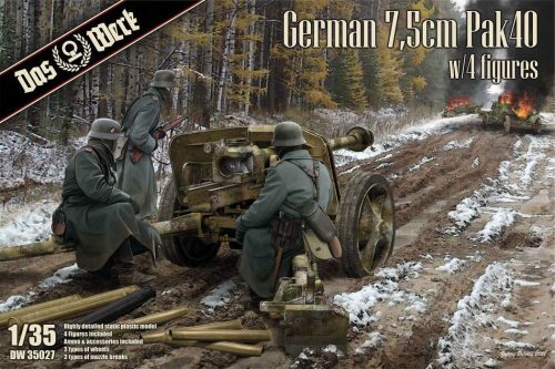 Das Werk 1:35 German 7,5cm Pak40 with 4 figures
