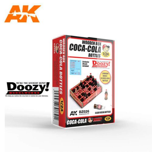 AK Interactive Doozy 1:24 1940-1980's WOODEN BOX COCA-COLA BOTTLES