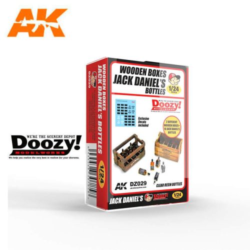 AK Interactive Doozy 1:24 WOODEN BOXES JACK DANIEL’S BOTTLES