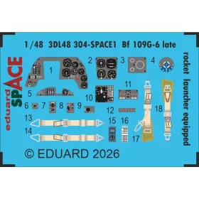   Eduard 1:48 Bf 109G-6 late (rocket launcher equipped) SPACE for Tamiya