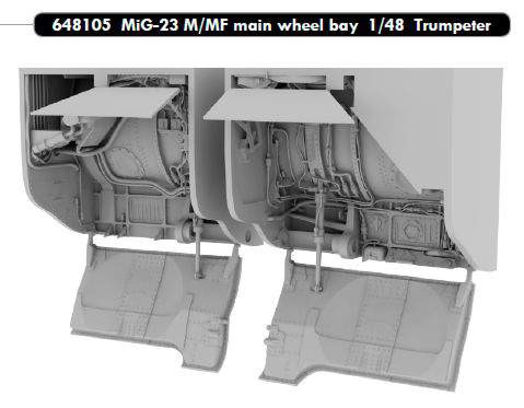 Eduard Brassin 1:48 MiG-23 M/MF Main Wheel Bay (Trumpeter)