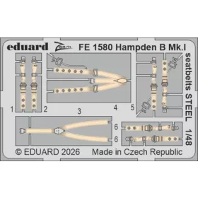 Eduard 1:48 Hampden B Mk.I seatbelts STEEL for ICM
