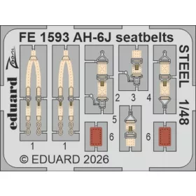 Eduard 1:48 AH-6J seatbelts STEEL for ICM