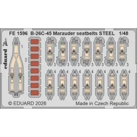 Eduard 1:48 B-26C-45 Marauder seatbelts STEEL for ICM
