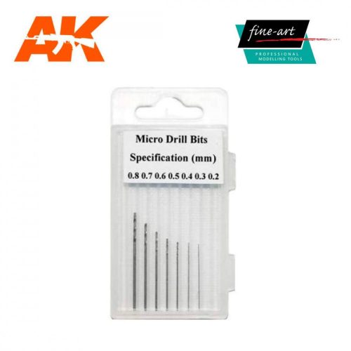 Fine Art. Micro Drill Bits Set 0,2 - 0,8 mm
