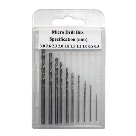 Fine Art. Micro Drill Bits Set 0.5 - 3.0 mm
