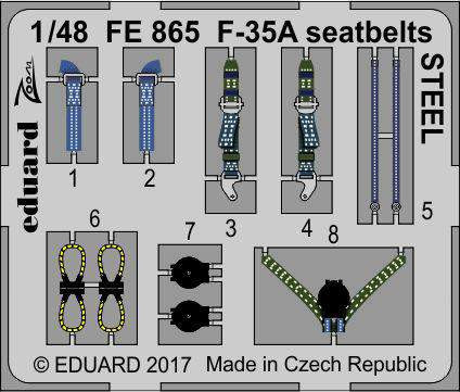 Eduard Zoom set 1:48 F-35A seatbelts STEEL