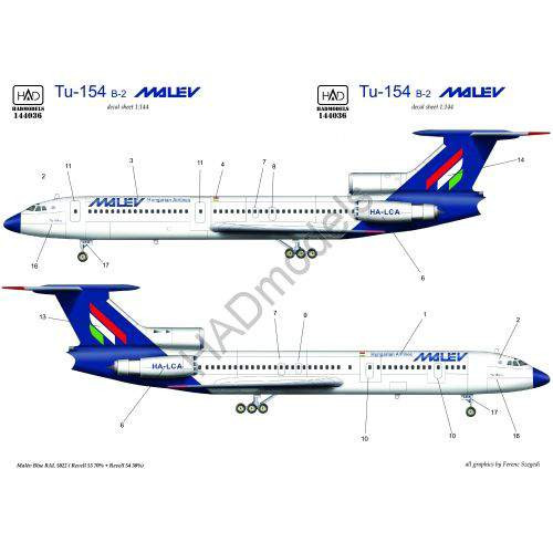 HADModels - 1:144 Tu-154 B-2 matrica
