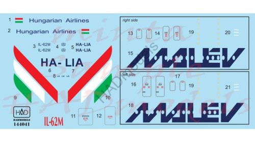 HADModels - 1:144 Ilyushin IL-62M MALEV