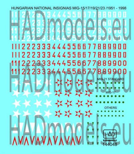 HADModels 1:144 Magyar Felségjelek és számsorok 1958-1998 matrica