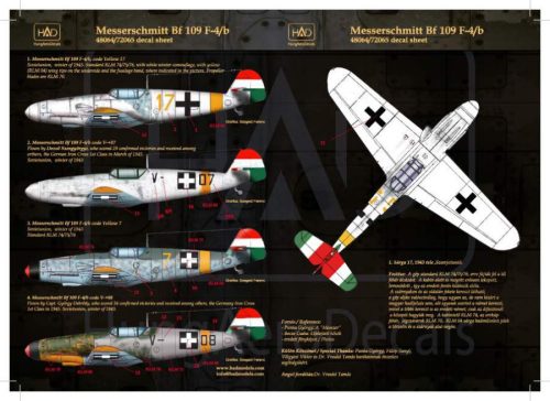 HADModels 1:48 Messerschmitt Bf 109 F-4 yellow 17, V-+03, V-+07, yellow 7)