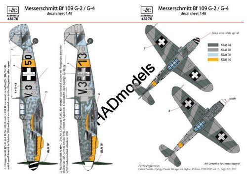 HADModels - 1:48 Messerschmitt Bf 109 G-2/G-4 (HunV.3+13; V.3+50) matrica