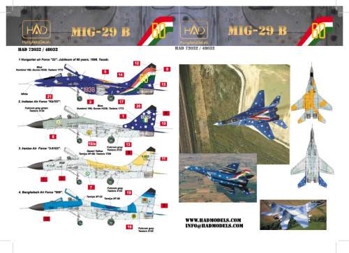 HADModels - 1:72 reprint MIG-29 matrica (magyar légierő 60 éves jubileum)