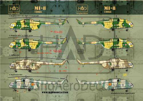 HADModels - 1:72 Mi-8 (Hungarian 10423 IFOR, 10426, Kirgizian 05, Cambodia-