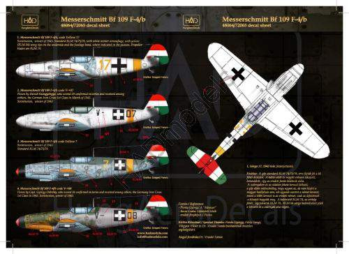 HADModels - 1:72 Messerschmitt Bf 109 F-4/b (RHunAF yellow 17, V-+03, V-+07