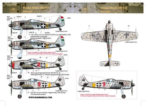 HADModels - 1:72 FW-190 F-8 red 2; 9; W-517; w505 matrica