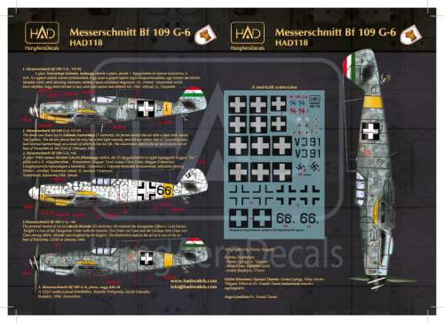 HADModels - 1:72 Messerschmitt Bf 109 G-6 (66 Erzsike, 14; V391)