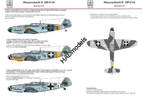 HADModels - 1:72 Messerschmitt Bf 109 G-14 (W0+58; Black 1; <2+I)