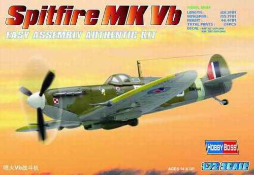 Hobbyboss 1:72 Spitfire Mk Vb 80212 repülő makett