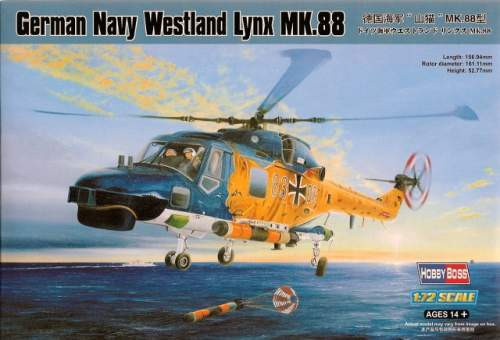 Hobbyboss 1:72 German Navy Westland Lynx Mk.88 87239 helikopter makett
