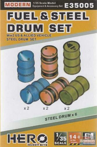 Hero Hobby 1:35 WWII US and allied vehicles steel fuel drum set