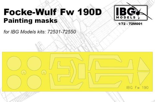 IBG Model 1:72 Focke-Wulf Fw-190D-9 canopy and wheels paint mask (designed be used with IBG Models kits)