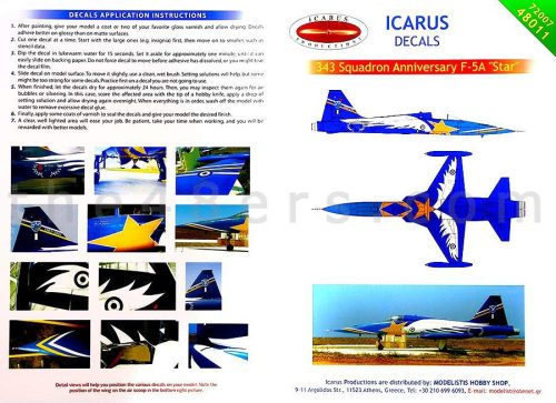 Icarus decals 1:72 F-5A anniversary ”Star”