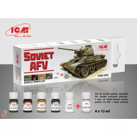 ICM Acrylic paint set for Soviet AFV 6 x12 ml
