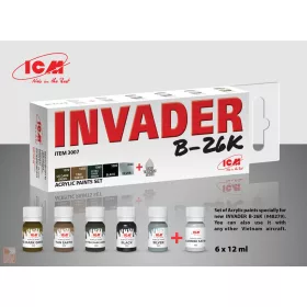   ICM Acrylic paint set for Invader B-26K and other Vietnam aircraft 6 x12 ml