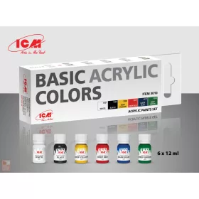 ICM Acrylic paint set Basic acrylic colors 6 x12 ml