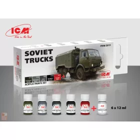 ICM Acrylic paint set for Soviet trucks 6 x12 ml