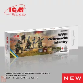 ICM Acrylic Paint Set for WWII Wehrmacht Infantry 6 x 12 ml