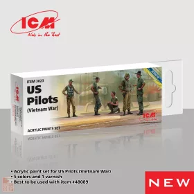 ICM Acrylic Paint Set for US Pilots(Vietnam War) 6 x 12ml