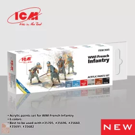 ICM Acrylic paint set for WWI French infantry 6 x 12 ml
