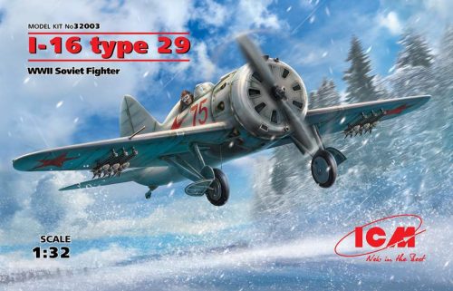 ICM 1:32 Polikarpov I-16 type 29 WWII Soviet Fighter repülő makett