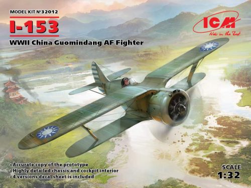 ICM 1:32 I-153, WWII China Guomindang AF Fighter repülő makett