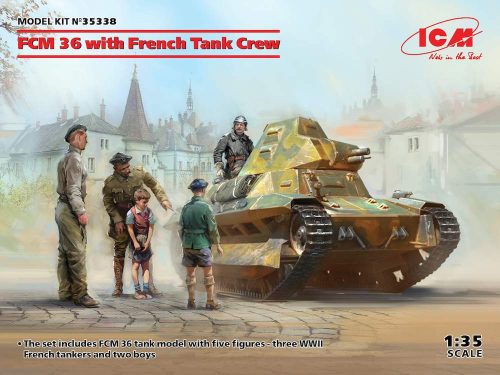 ICM 1:35 FCM 36 with French Tank Crew harcjármű makett